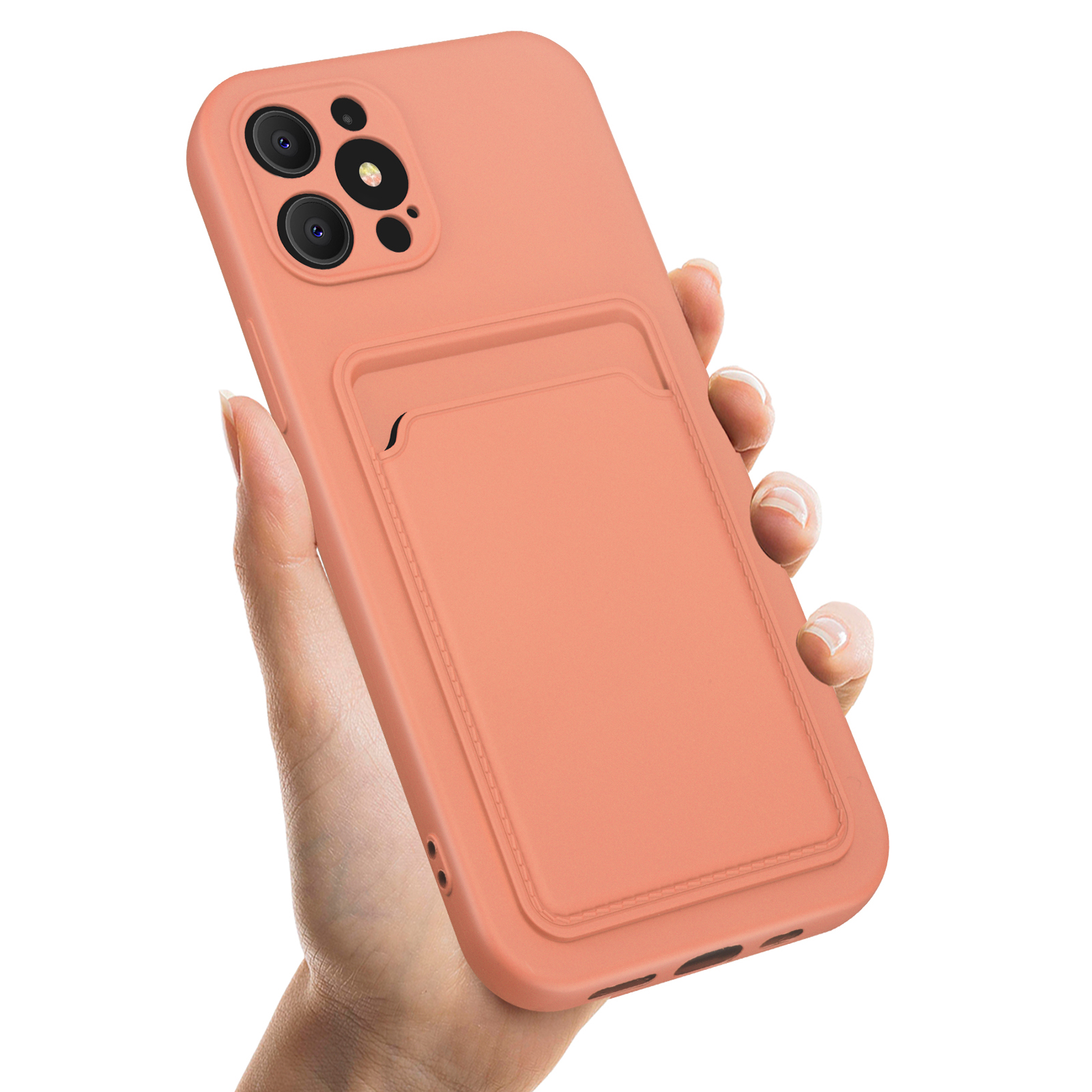 Miniaturansicht 10  - Handy Schutzhülle Kartenfach Hülle für iPhone Silikon Slim Fit Cover TPU